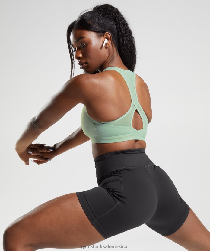Gymshark sujetador deportivo cruzado verde salvia del desierto mujer 04BZTL162 - Gymshark Mexico