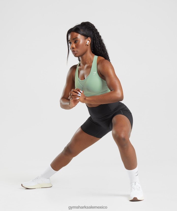 Gymshark sujetador deportivo cruzado verde salvia del desierto mujer 04BZTL162 - Gymshark Mexico