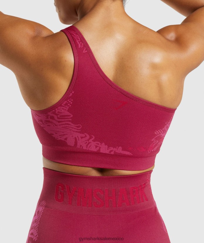 Gymshark sujetador deportivo de un hombro sin costuras wtflex rosa grosella/fucsia fluo/rosa magenta mujer 04BZTL213 - Gymshark Sale