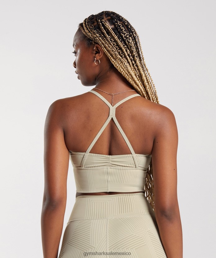Gymshark sujetador deportivo elevado con palangre marrón arena mujer 04BZTL189 - Gymshark México