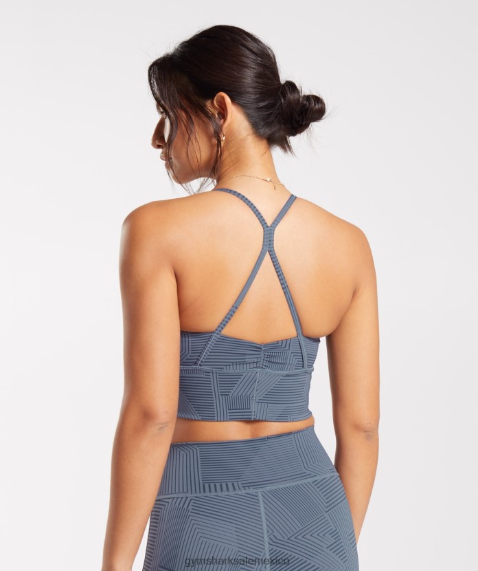 Gymshark sujetador deportivo elevado con palangre noche azul mujer 04BZTL182 - Gymshark Mexico