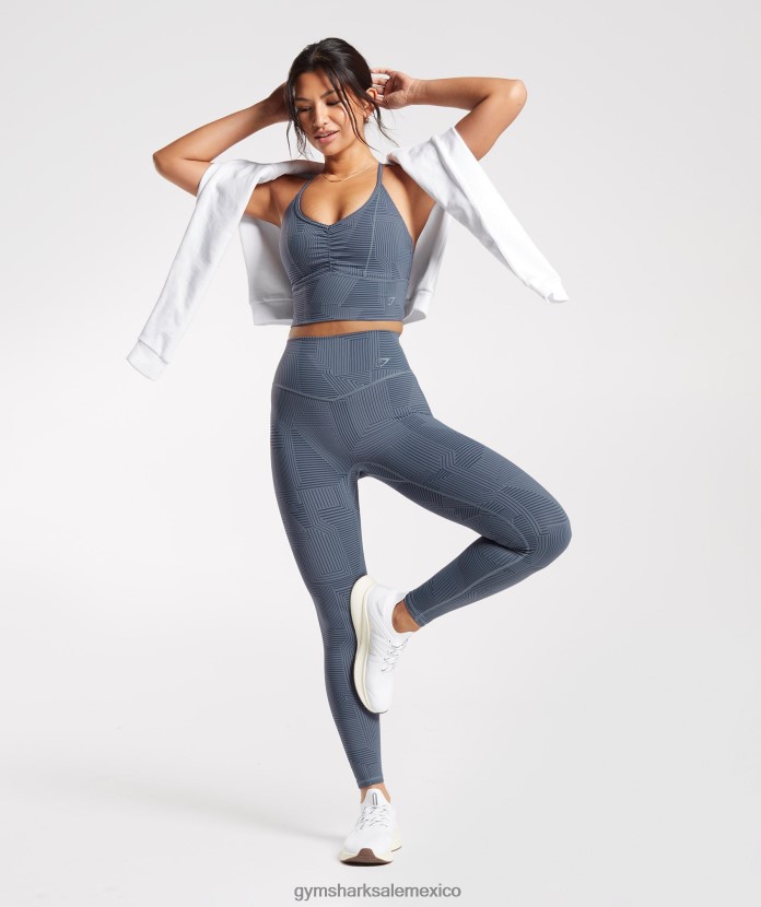Gymshark sujetador deportivo elevado con palangre noche azul mujer 04BZTL182 - Gymshark Mexico