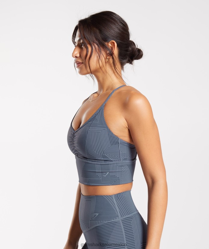 Gymshark sujetador deportivo elevado con palangre noche azul mujer 04BZTL182 - Gymshark Mexico
