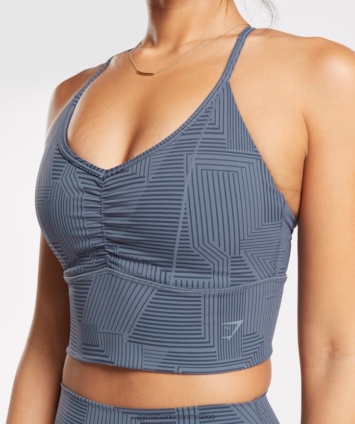 Gymshark sujetador deportivo elevado con palangre noche azul mujer 04BZTL182 - Gymshark Mexico