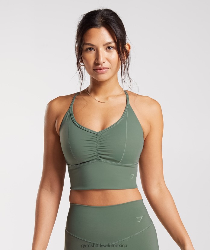 Gymshark sujetador deportivo elevado con palangre sauce verde mujer 04BZTL123 - Gymshark Mujer