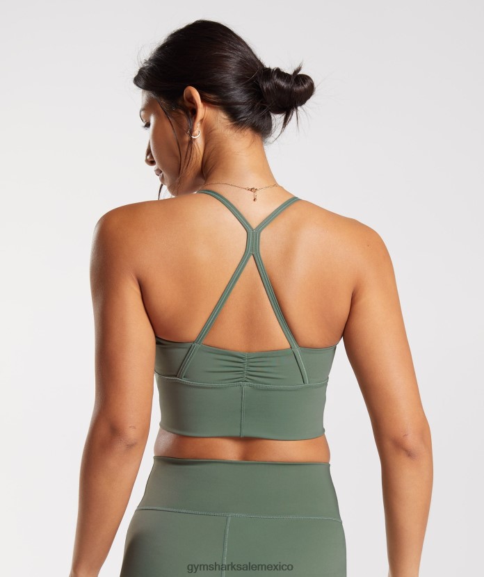 Gymshark sujetador deportivo elevado con palangre sauce verde mujer 04BZTL123 - Gymshark Mujer