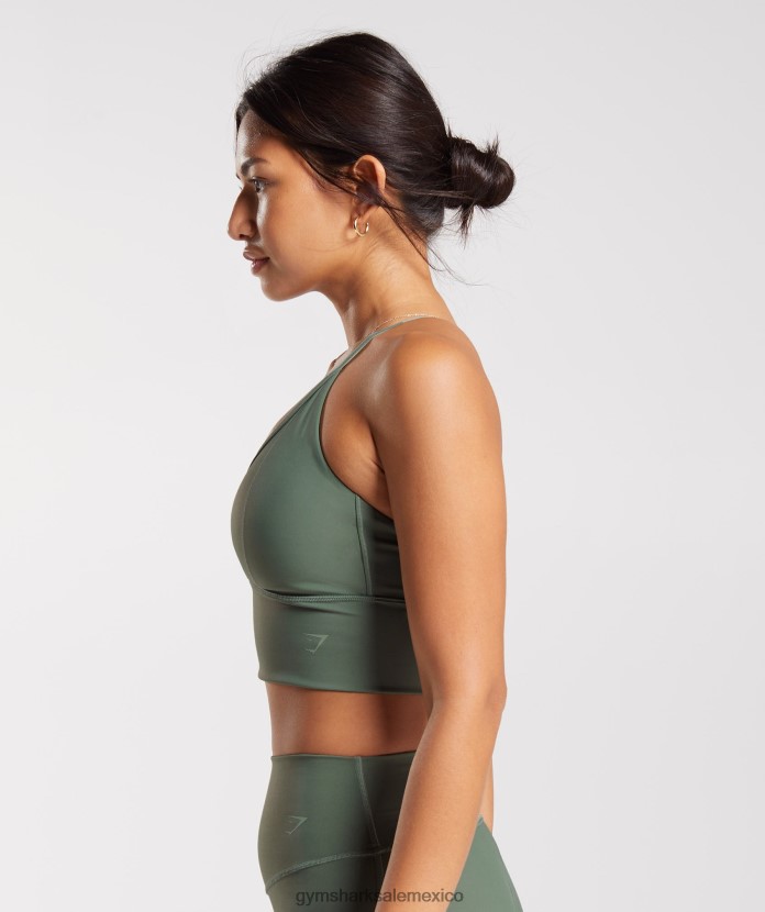 Gymshark sujetador deportivo elevado con palangre sauce verde mujer 04BZTL123 - Gymshark Mujer