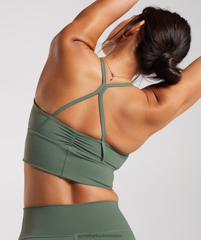 Gymshark sujetador deportivo elevado con palangre sauce verde mujer 04BZTL123 - Gymshark Mujer