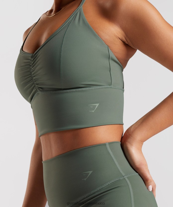 Gymshark sujetador deportivo elevado con palangre sauce verde mujer 04BZTL123 - Gymshark Mujer