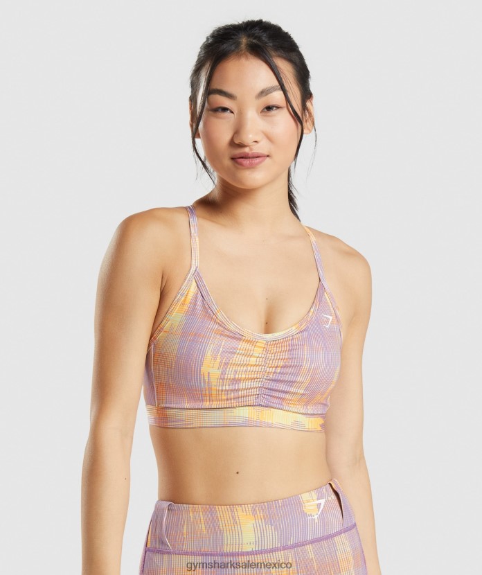 Gymshark sujetador deportivo estampado naranja mujer 04BZTL234 - Gymshark México