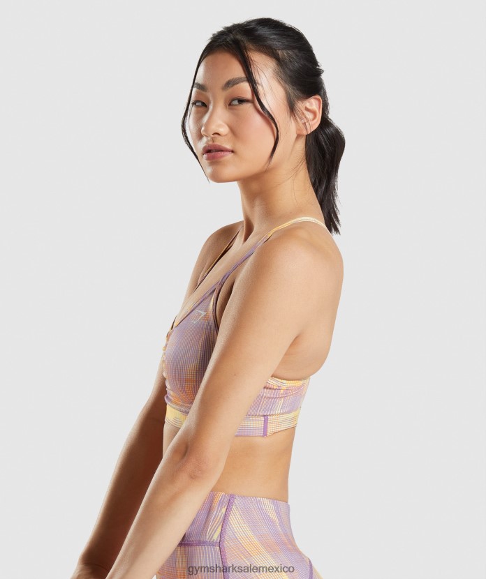 Gymshark sujetador deportivo estampado naranja mujer 04BZTL234 - Gymshark México