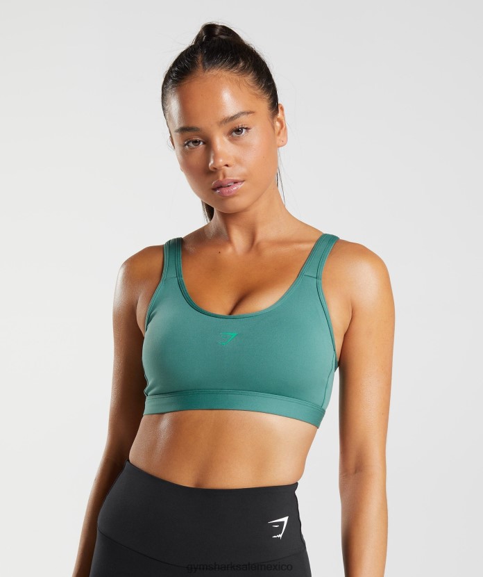 Gymshark sujetador deportivo fracción hoya verde mujer 04BZTL222 - Gymshark Mexico
