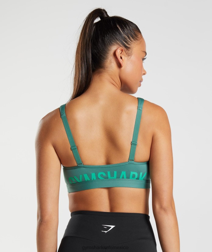 Gymshark sujetador deportivo fracción hoya verde mujer 04BZTL222 - Gymshark Mexico