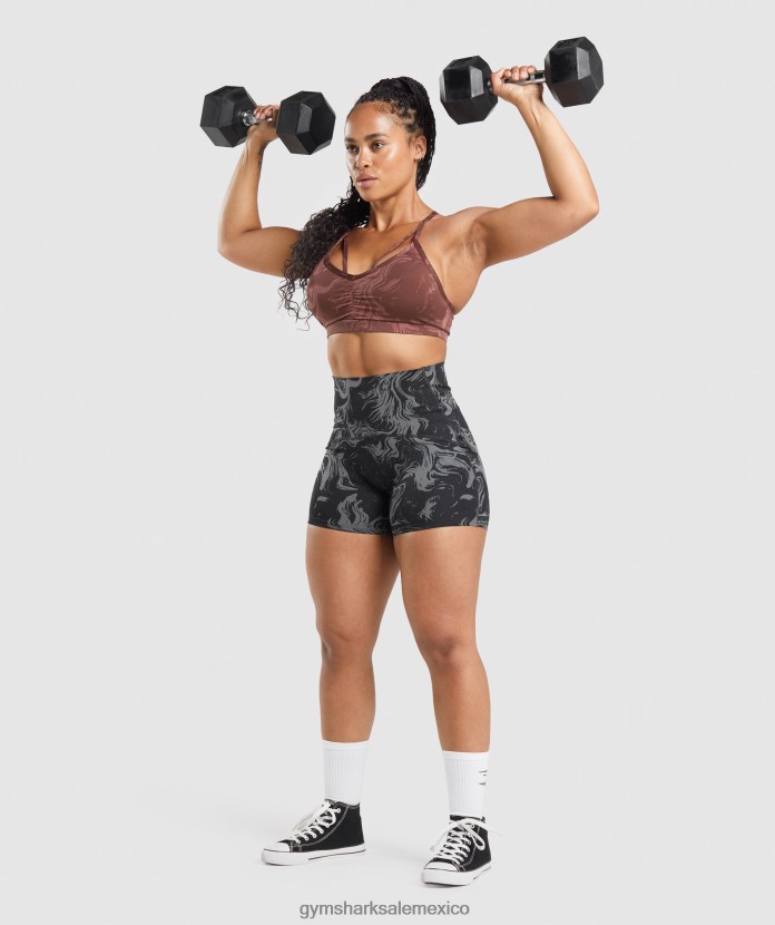 Gymshark sujetador deportivo gs power estampado marrón cereza mujer 04BZTL221 - Gymshark Mujer