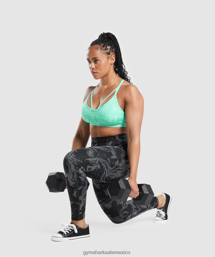 Gymshark sujetador deportivo gs power estampado turquesa brillante mujer 04BZTL187 - Gymshark Mexico