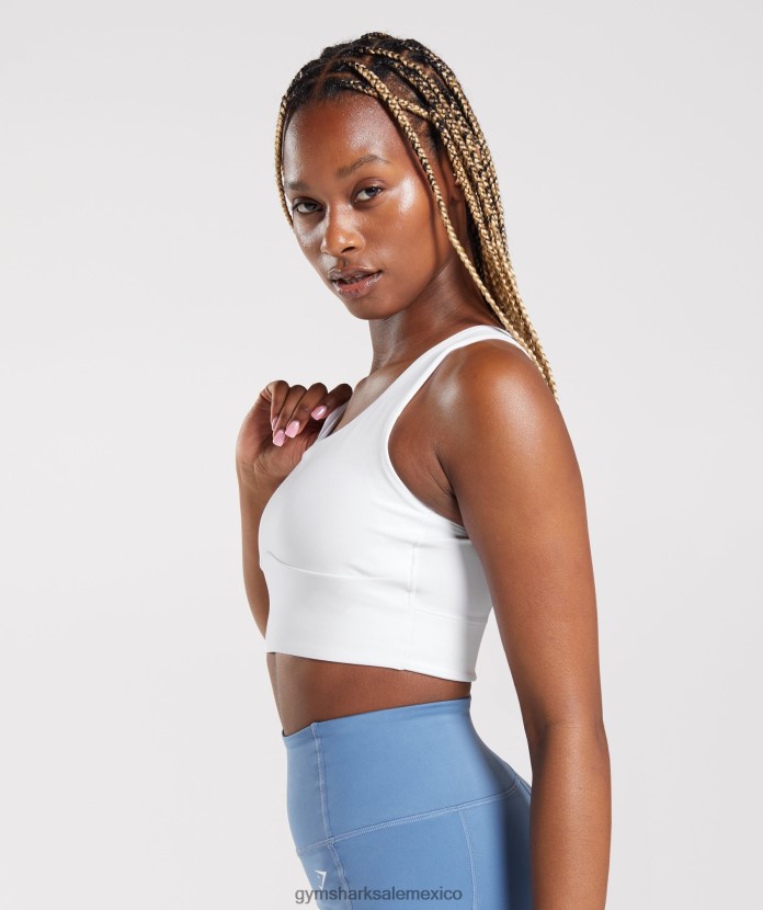 Gymshark sujetador deportivo largo blanco mujer 04BZTL128 - Gymshark México