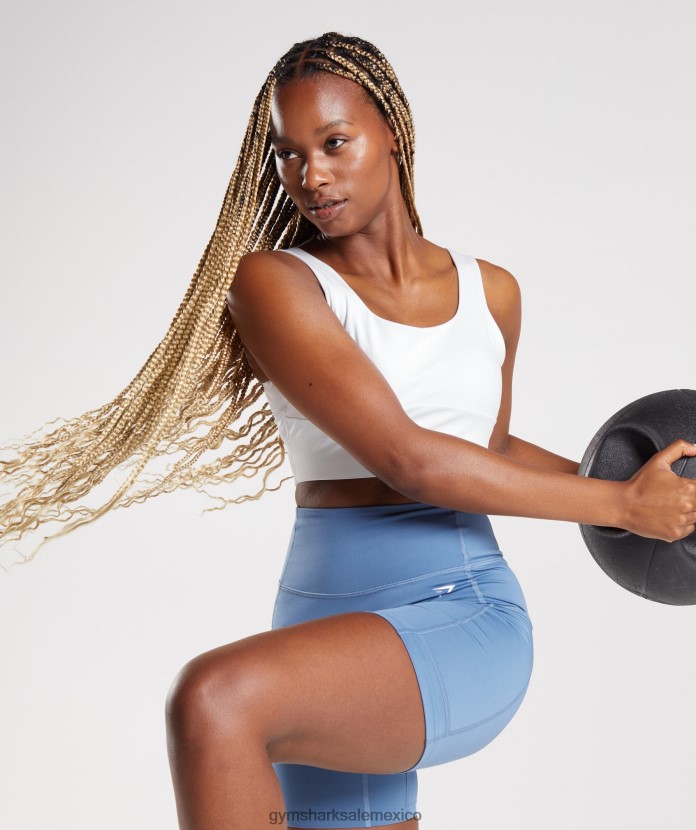 Gymshark sujetador deportivo largo blanco mujer 04BZTL128 - Gymshark México