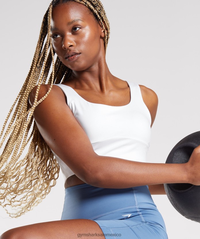 Gymshark sujetador deportivo largo blanco mujer 04BZTL128 - Gymshark México