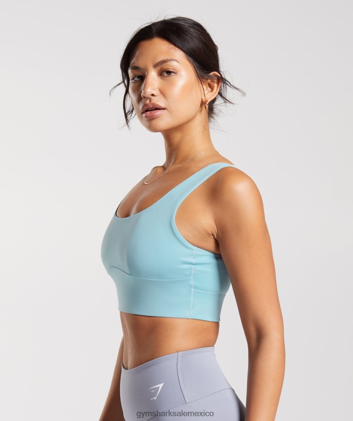 Gymshark sujetador deportivo largo iceberg azul mujer 04BZTL153 - Gymshark Sale