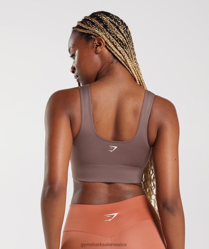 Gymshark sujetador deportivo largo marrón trufa mujer 04BZTL149 - Gymshark México