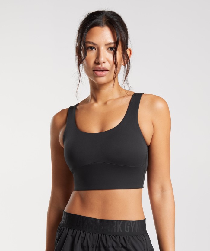 Gymshark sujetador deportivo largo negro mujer 04BZTL119 - Gymshark Mexico