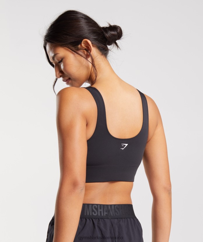 Gymshark sujetador deportivo largo negro mujer 04BZTL119 - Gymshark Mexico