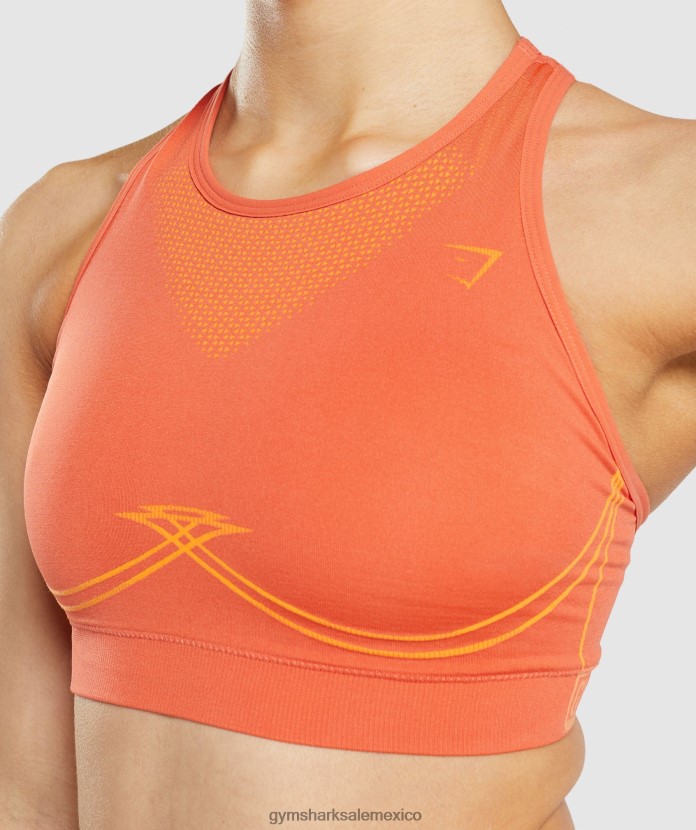 Gymshark sujetador deportivo sin costuras apex naranja papaya/naranja albaricoque mujer 04BZTL219 - Gymshark México