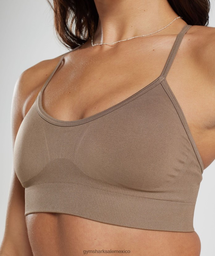 Gymshark sujetador deportivo sin costuras marrón fósil mujer 04BZTL122 - Gymshark Hombre