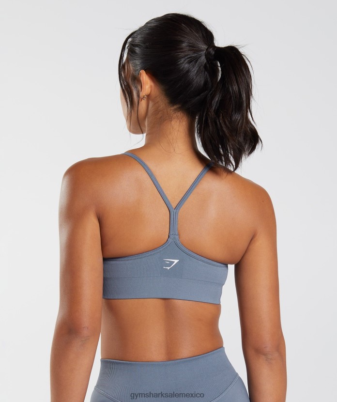 Gymshark sujetador deportivo sin costuras noche azul mujer 04BZTL223 - Gymshark Sale