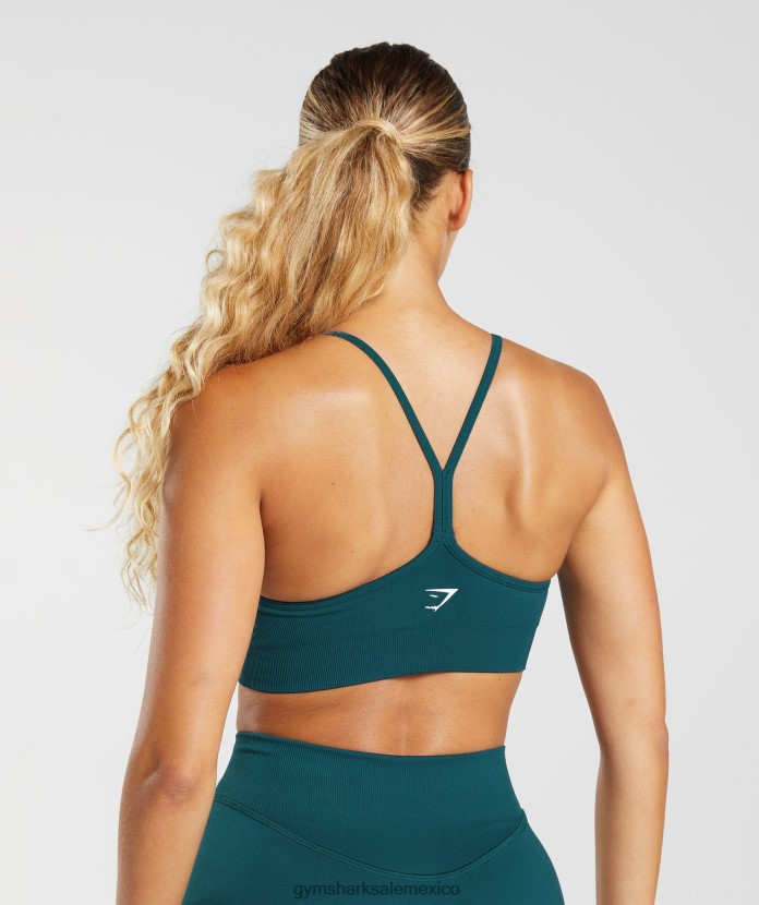Gymshark sujetador deportivo sin costuras verde azulado de invierno mujer 04BZTL231 - Gymshark Mujer