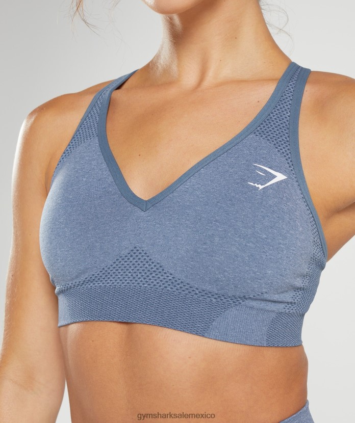 Gymshark sujetador deportivo vital sin costuras con cuello en v 2.0 marga azul de la tarde mujer 04BZTL185 - Gymshark Hombre
