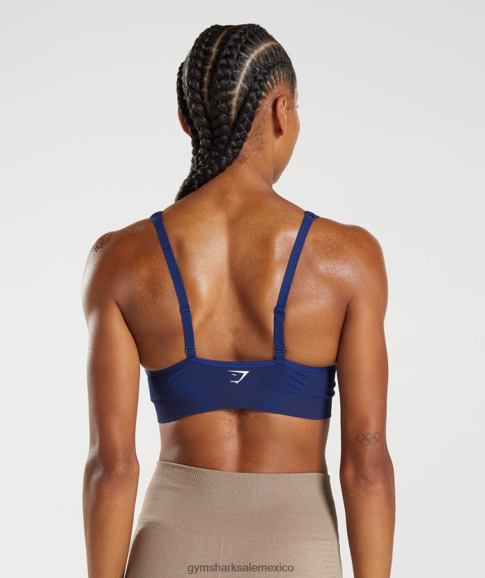 Gymshark sujetador deportivo vital sin costuras con cuello en v 2.0 marga azul estelar mujer 04BZTL218 - Gymshark Sale