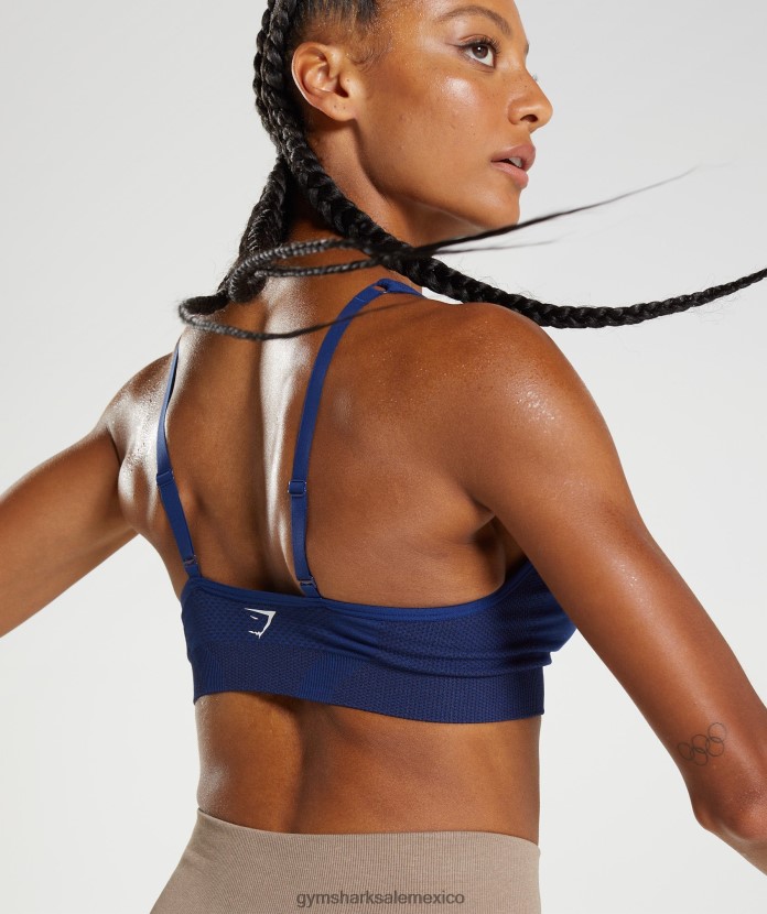 Gymshark sujetador deportivo vital sin costuras con cuello en v 2.0 marga azul estelar mujer 04BZTL218 - Gymshark Sale