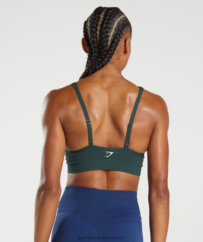 Gymshark sujetador deportivo vital sin costuras con cuello en v 2.0 marga verde bosque mujer 04BZTL205 - Gymshark Hombre