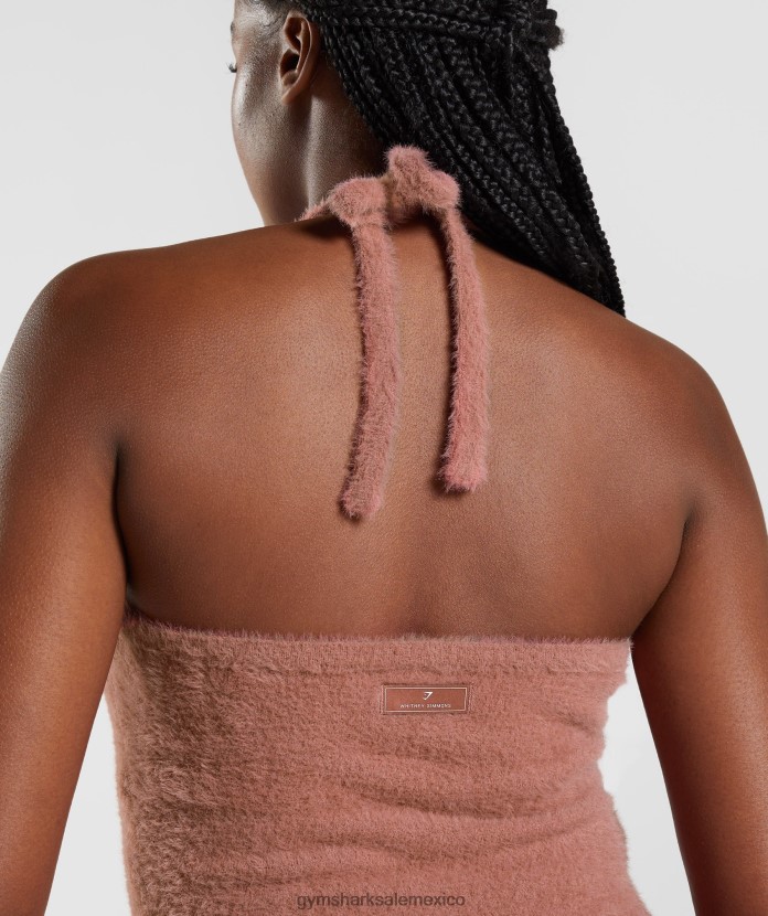 Gymshark Top midi con cuello halter de punto Whitney cañón rojo mujer 04BZTL447 - Gymshark Sale