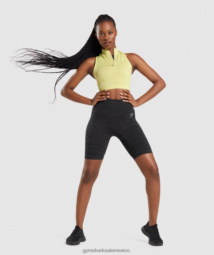 Gymshark adapt animal crop sin costuras 1/2 cremallera luciérnaga amarilla mujer 04BZTL469 - Gymshark Hombre