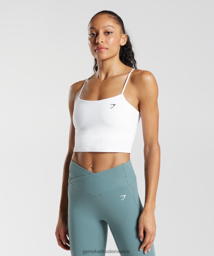 Gymshark camiseta sin mangas corta con tiras blanco mujer 04BZTL499 - Gymshark México
