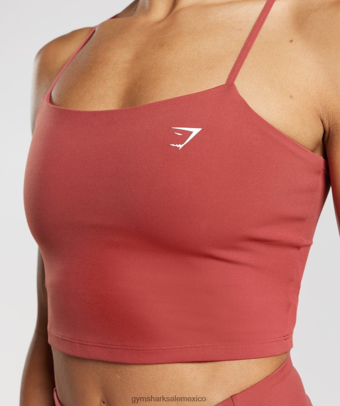 Gymshark camiseta sin mangas corta con tiras rojo granada mujer 04BZTL500 - Gymshark Hombre