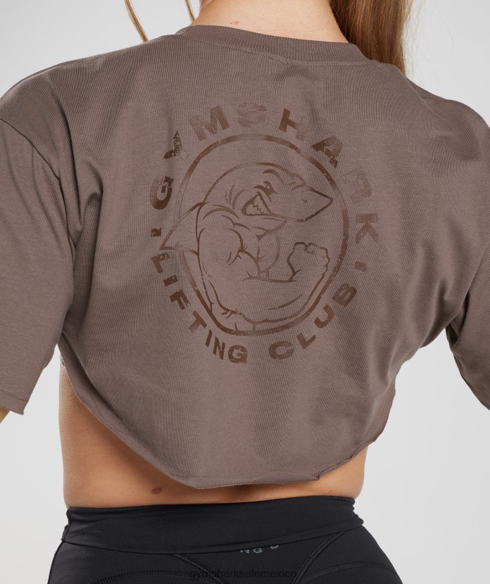 Gymshark top con hombros descubiertos Legacy marrón trufa mujer 04BZTL495 - Gymshark Hombre