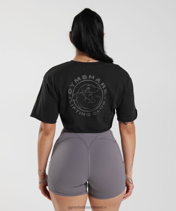 Gymshark top con hombros descubiertos Legacy negro mujer 04BZTL496 - Gymshark Mujer