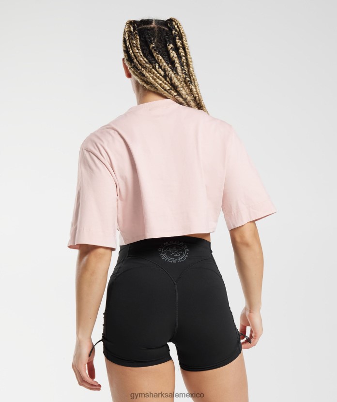 Gymshark top corto de algodón rosa brumoso mujer 04BZTL463 - Gymshark México