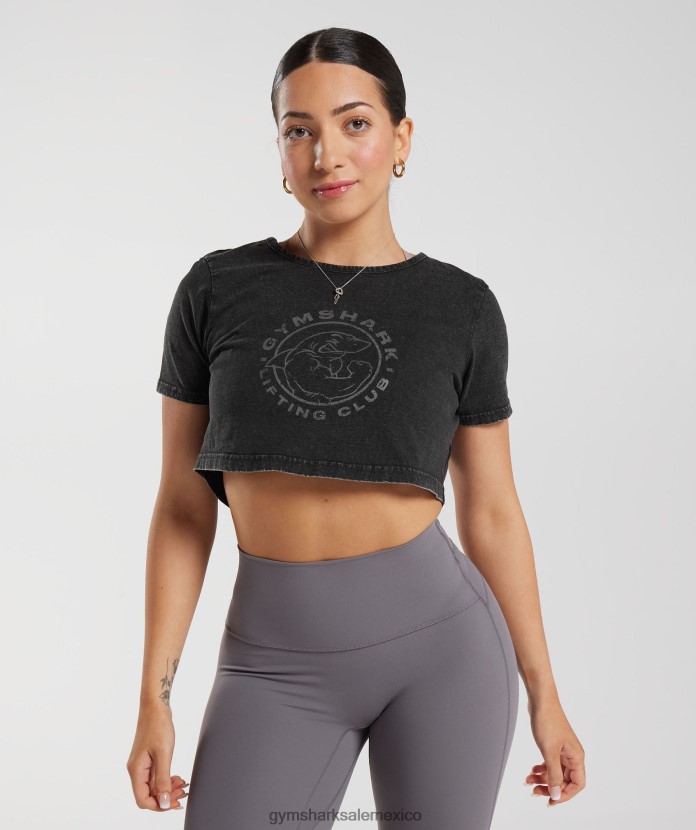 Gymshark top corto lavado legado negro mujer 04BZTL429 - Gymshark Hombre