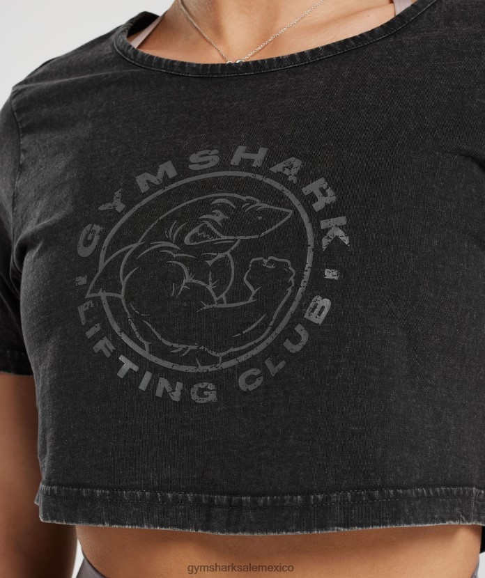 Gymshark top corto lavado legado negro mujer 04BZTL429 - Gymshark Hombre