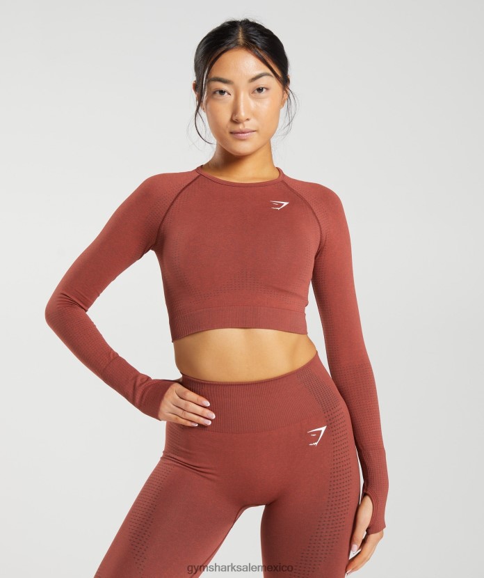 Gymshark top corto vital sin costuras 2.0 marga rojo ladrillo mujer 04BZTL460 - Gymshark Mujer