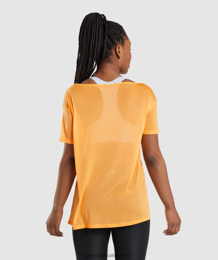 Gymshark top de entrenamiento de gran tamaño naranja albaricoque mujer 04BZTL483 - Gymshark Sale
