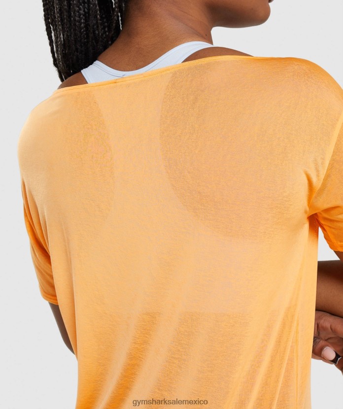 Gymshark top de entrenamiento de gran tamaño naranja albaricoque mujer 04BZTL483 - Gymshark Sale