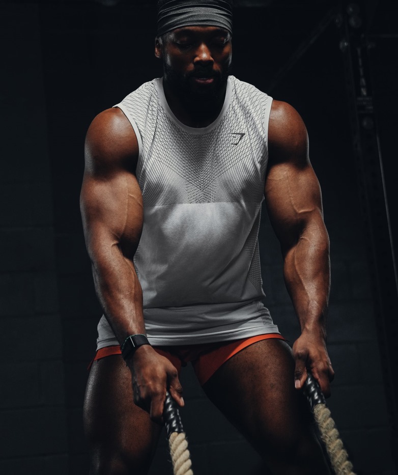 Apex Tanque Sin Costuras Gris Claro-gris ónix Gymshark